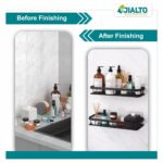 JIALTO 2 Pcs Self Adhesive Bathroom Shelf for Wall | Bathroom Organizer Without Drill | Wall Mounted Bathroom Shelves | Aluminum Bathroom Organizer Rack for Bathroom Accessories (Black) - Image 4