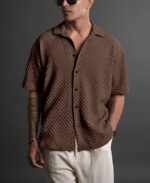 Casual Shirt for Men|| Shirt for Men|| Men Stylish Shirt||Button Down Shirts Half Sleeve Bubble Fashion Textured Shirt - Image 5