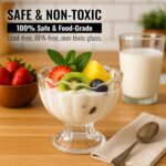 Birch & Co. Bowl Set of 6 - Ice Cream Glass Bowls Set - Elegant Dessert Serving Bowls for Ice Cream, Sundaes, Fruits & Snacks, Clear Glass Design, Durable, Perfect for Parties & Gifting, Scallop - Image 7