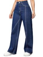 GRECIILOOKS Cargo Jeans for Women – Wide Leg High Waist Baggy Denim Pants | Casual Straight Fit Trousers with Utility Pocket Design - Image 5