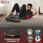 Lifelong Crazyfit Vibration Plate Massager Machine for Full Body, Muscle Toning, Pain Relief, Flexibility, Comes with 5 Program Modes & Remote, 1 Year Warranty, Corded Electric (LLM234, Brown) - Image 7