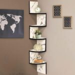 Dime Store Engineered Wood Wall Shelf Corner Shelf Home Decor Item,Glossy Finish,Set of 5,White - Image 4