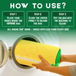 VRPRIME Shoe Washing Machine Bag | Shoe Cleaning and Travel Storage Bags | Reusable Laundry Bag 360° Cleaning for Sneakers, Delicates, Toys | Washer & Dryer Use (Yellow) - Image 6