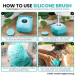 Foodie Puppies Dog Bath Brush Body Scrubber Shampoo Dispenser Tick Remover - (Silicone Dispenser Brush) for Shower Bathing and Shedding Soft Silicone Brushes for Pet Puppy Dogs Cat Rabbit Horse - Image 5