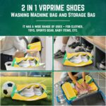 VRPRIME Shoe Washing Machine Bag | Shoe Cleaning and Travel Storage Bags | Reusable Laundry Bag 360° Cleaning for Sneakers, Delicates, Toys | Washer & Dryer Use (Yellow) - Image 2