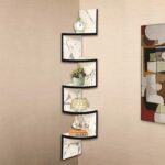 Dime Store Engineered Wood Wall Shelf Corner Shelf Home Decor Item,Glossy Finish,Set of 5,White - Image 3