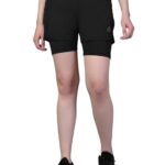 CHKOKKO Gym Shorts for Women Workout Sports Running Quick Dry Fit Double Layer Inner Compression with Pockets Breathable Lightweight Wear