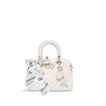 Akiki London Women's Whitehall 11 Small Satchel Handbag|Quilted Pattern|comes with Scarf and Dog Charm|Metal Detailling|Ideal Work or Party Handbag for Women