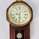 The Antique Attraction-Vintage Wooden Pendulum Wall Clock with Roman Numerals