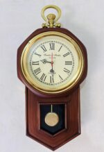 The Antique Attraction-Vintage Wooden Pendulum Wall Clock with Roman Numerals