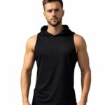 CHKOKKO Men's Cotton Blend Regular Fit Sleeveless Gym Wear Vest | Solid Stylish Hoodie Round Neck | Running Sando for Sports Workout Fitness & Casual
