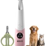 Boltz Cordless Pet Paw Hair Trimmer with LED Light & USB Rechargeable – Precise & Quiet Grooming for Dogs & Cats + Free Double-Hole Nail Cutter (worth ₹400), Safe Stainless Steel & Ceramic Blade for Paws, Buttocks, Wounds