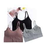 Acnos 7 Colors Women Cotton Padded Wire Free Sports Bra Fitness Yoga and Gymwear Fashionable Lifestyle Outdoor Life Free Size Pack of 3 Size 28-32