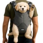 Buraq Pup Explorer Head-Out Dog Carrier Backpack, Adjustable Front & Back Head-Out Feature with Wide Straps & Hip Belt Support, Travelling Pet Bag for Small Breed Puppies (Grey, S)