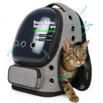 Buraq Bubble Transparent Window Cat Backpack Carrier, Breathable & Ventilated, Comfortable & Spacious for Cats, Durable & Stylish Design (Grey)