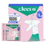 Cleevo Kitchen Cleaner Spray- 1L Bottle Pack | Natural Plant-Based Cleaning Spray for Tough Stains, Gas Stove, Countertop, Chimney | Grease & Grime Remover | All-in-One Kitchen Surface Cleaner
