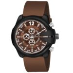 CRESTELLO Grey/Blue/Brown/Black Silicone Strap Analog Wrist Watch for Men (Silver/Blue/Brown/Black Dial) | CR-DSL042