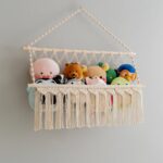 Decazone Macrame Toy Hammock Organizer for Stuffed Animals | Handmade Cotton Rope Storage Net | Boho Wall Hanging Nursery Organizer | Corner Mesh Hammock for Kids Room & Home Decor