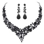 Shining Diva Fashion Latest Stylish Design Fancy Crystal Necklace Jewellery Set for Women | Trendy Celebrity Inspired Jewellery