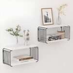 DIY Wall Shelf Mounted Wooden Floating Shelves for Living Room Setup Box Holder Books Storage Display Racks for Toiletries, Organizer, Kitchen, Bedroom Set of 2