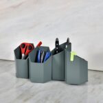 Elan Metal All In One Multifunctional Office Supplies Desk Organizer (Edgestationary, Moss Green)