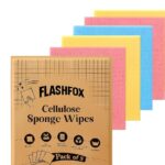 FLASHFOX Dishwashing Sponge for Kitchen Cleaning (Pack of 5) Soft & Non-Scratch Super Absorbent & Reusable Multi-Color Cleaning Sponges for Dishes & Slab
