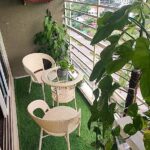 Lotey Garden Patio Seating Chair And Table Set, Outdoor Balcony Garden Coffee Table Set Furniture (2+1) (Cream) - Rattan