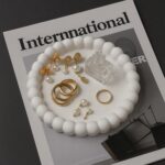 Small Bubble Trinket Tray - Handmade Concrete Jewelry & Makeup Organizer | Multipurpose & Stylish Display Stand for Jewellery, Perfume, Watch (Big)