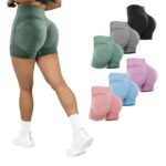 Gym While This Exercise Seamless Yoga Stretch Butt Yoga Sport Fitness Exercise for Women Stretchy Women's High Waist Shapeware Shorts Butt Lift Workout Athletic Tummy Control