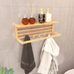 Lifelong Towel Holder for Bathroom | Durable & Stylish Bamboo Rattan Bathroom Towel Rack & Hanger | Solid & Multipurpose Stand & Organizer for Towels, Clothes, Bath Accessories (17Inch)