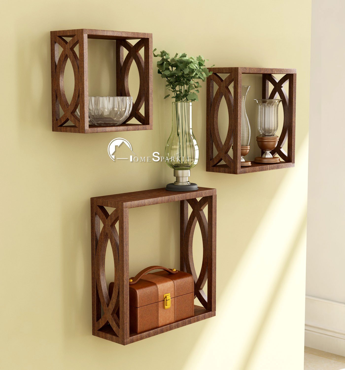 mdf Home Sparkle MDF Wooden Wall Shelves (Brown) - Image 1