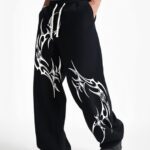 Men's Baggy Track Pants, Baggy Streetwear, Cotton Track Pants, Elastic Waist & Relaxed Fit Bottoms.