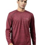 CHKOKKO Men's Round Neck Full Sleeve Regular Fit Lightweight Quick Dry Activewear Gym T Shirt for Workout Training Running and Activities