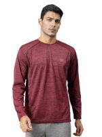 CHKOKKO Men's Round Neck Full Sleeve Regular Fit Lightweight Quick Dry Activewear Gym T Shirt for Workout Training Running and Activities