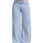 Nifty Women's Denim Stretchable High Waist Light Wash Baggy Jeans || Back Pocket Bow tie Detail