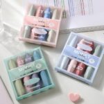 Penny Wise® | Pastel Minimal Monet Color Highlighters | Set Of 4 | Aesthetic Design | Smoked Shades Bleed Free | Gifts For Stationery Hoarders & Kids | Party Return Gifts (Design B)