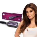 Philips India's No.1 Hair Styling Brand -Hair Straightener Brush, Naturally Straight in 5 Mins,5X Less Frizz,SilkProtect Keratin Tech,Triple Bristle Fast 50s Heatup,Scalp Protect,For Indian Hair,BHH880
