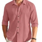 ROYALSCOUT Men's Popcorn Full Sleeves Casual Shirt | Men Stylish Regular Fit | Button-Down Stylish Shirt for Party & Casual Wear