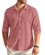 ROYALSCOUT Men's Popcorn Full Sleeves Casual Shirt | Men Stylish Regular Fit | Button-Down Stylish Shirt for Party & Casual Wear