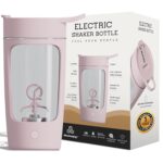 Autofy Electric Shaker for Gym Protein Shaker Bottle 100% Leakproof Design Multipurpose Use Coffee Lassi Milkshake BCAA Mixing Home Office Workout use *60 Mins Runtime* Anti-Skid Base (Pink - 650ml)