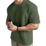 SHODOX® Men Oversized T Shirt Solid Dotted Design | Round Neck Loose Fit Drop Shoulder Casual Cotton T-Shirt for Men