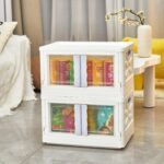 Clothes Organizer for Wardrobe Cupboard Organizer for Clothes Foldable and Stackable Closet Organizer Drawer Organizer for Clothes (2PCS-Large, White-(72L Storage Bin))