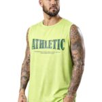 CHKOKKO Tank Tops Sleeveless T-Shirt for Men Gym Wear Vest Graphic Printed Stylish Round Neck Running Sando for Sports Workout Fitness & Casual or Beach Wear