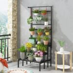 3 Tier Metal Plant Stand / Flower Pot Stand / Planter Stand for Indoor Outdoor Balcony for Living Room & Home Decor.|Black|