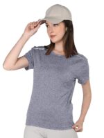 CHKOKKO Womens Active Sportswear Breathable Lightweight Half Sleeve Quick Dry Gym T Shirt Round Crew Neck Regular Fit for Workout Yoga Fitness