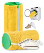 VRPRIME Shoe Washing Machine Bag | Shoe Cleaning and Travel Storage Bags | Reusable Laundry Bag 360° Cleaning for Sneakers, Delicates, Toys | Washer & Dryer Use (Yellow)