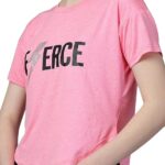 CHKOKKO Womens Stylish Activewear Quick Dry Lightweight Breathable Printed Round Neck Half Sleeve Regular Fit Gym T Shirt for Sports Yoga and Training