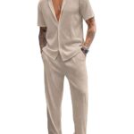 CHKOKKO Men Training Suit Solid Polyester Summer Co-Ord Set With Polo Neck