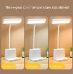 One94Store LED Desk Lamp with Pen & Phone Holder – USB Charging Study Lamp with Touch Sensor, Adjustable Brightness, Eye Protection Light & Foldable Table Lamp for Students, Reading & Office - Image 3