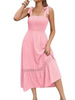 Shreyam Girl's & Women's Solid A-Line Ruched Puff Sleeve Maxi Long Evening One Piece Long Dress for Women Stylish - Image 11